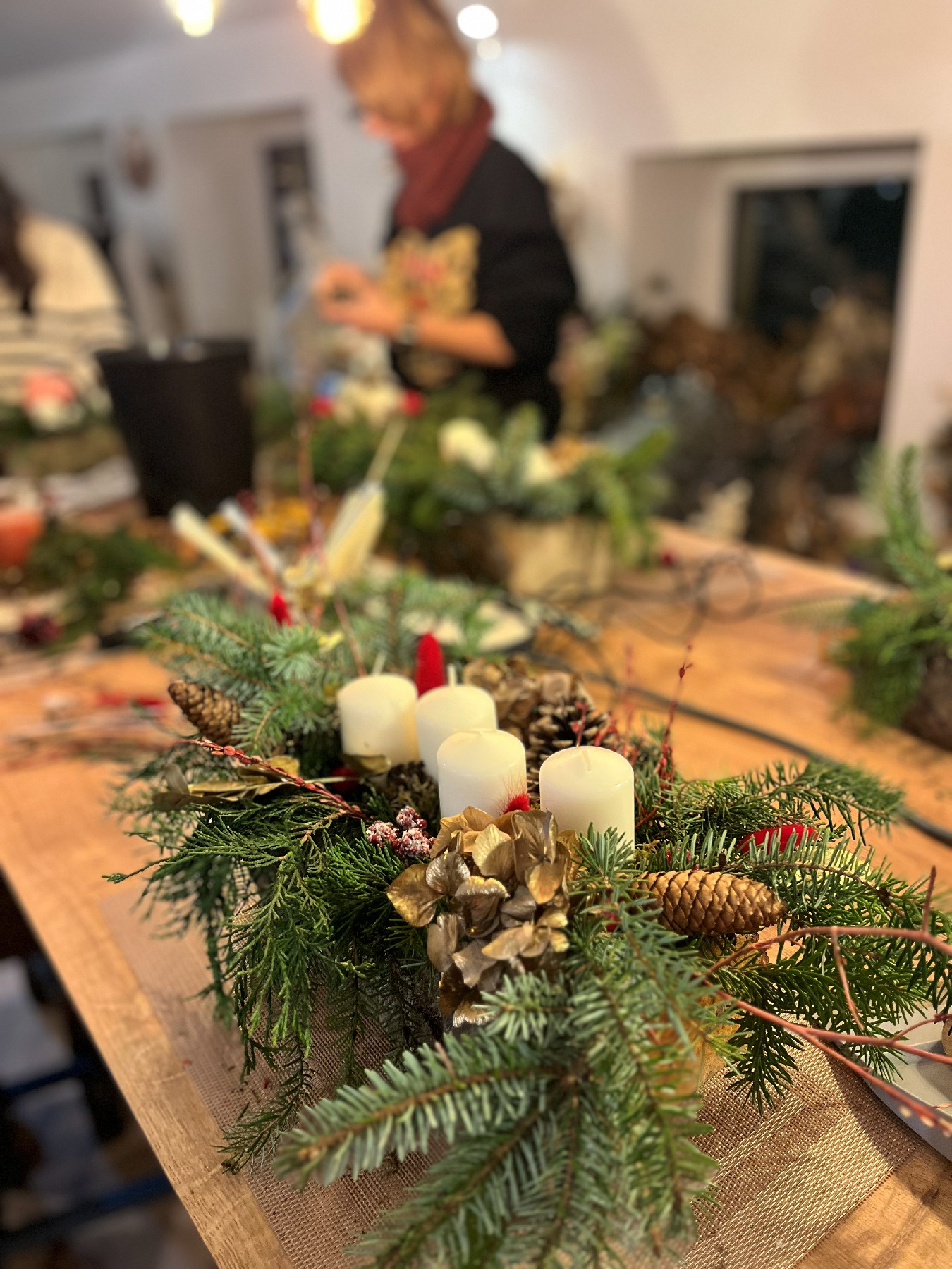 Couronne de l'Avent en sapin naturel